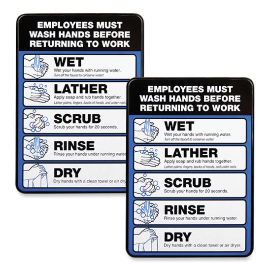 Excello Global Products® Employees Must Wash Hands Indoor Wall Sign1