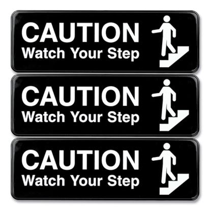 Excello Global Products® Caution Watch Your Step Indoor/Outdoor Wall Sign1