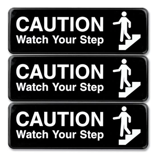 Excello Global Products® Caution Watch Your Step Indoor/Outdoor Wall Sign1