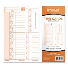 Time Card for PK1100 Time Clock, Two Sides, 3.38 x 8.25, 100/Pack1