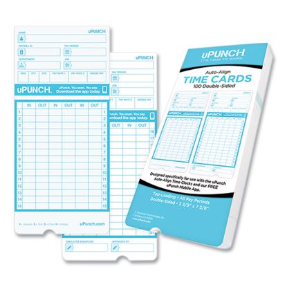 Pay-to-Punch Time Card for SB1200 Time Clock, Two Sides, 3.38 x 7.38, 100/Pack1