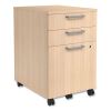 Essentials Three-Drawer Mobile Pedestal File, 2 Box/1 Legal/Letter-Size File Drawers, Natural, 15.6" x 21.3" x 24.3"1