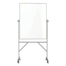Reversible Magnetic Porcelain Whiteboard with Satin Aluminum Frame and Stand, 36 x 48, White Surface, Ships in 7-10 Bus Days1