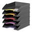 VARICOLOR 5-Compartment Stackable Plastic Letter Tray Set, Letter to Folio Size Files, 10.39 x 13.23 x 2.91, Anthracite Gray1