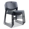 Alera Resin Stacking Chair, Supports Up to 275 lb, 18.50" Seat Height, Black Seat, Black Back, Black Base, 4/Carton6