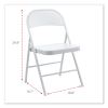 Armless Steel Folding Chair, Supports Up to 275 lb, Gray Seat, Gray Back, Gray Base, 4/Carton3