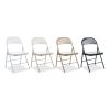 Armless Steel Folding Chair, Supports Up to 275 lb, Gray Seat, Gray Back, Gray Base, 4/Carton7