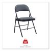 Alera PU Padded Folding Chair, Supports Up to 250 lb, Black Seat, Black Back, Black Base, 4/Carton4