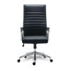 Alera Eddleston Leather Manager Chair, Supports Up to 275 lb, Black Seat/Back, Chrome Base2