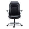 Alera Leithen Bonded Leather Midback Chair, Supports Up to 275 lb, Black Seat/Back, Silver Base2