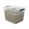 Clever Store Basic Latch-Lid Container, 30 qt, 13.37" x 18.75" x 10.5", Clear2