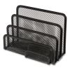 Wire Mesh Mail Sorter with Business Card Holder, 4 Sections, #6 1/4 to #16 Envelopes, 5.59 x 3.93 x 7.55, Matte Black3