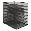 Front-Load Enclosed Wire Mesh Horizontal Document Organizer, 6 Sections, Letter-Size, 9.25 x 13.38 x 13.38, Matte Black2