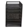 Front-Load Enclosed Wire Mesh Horizontal Document Organizer, 6 Sections, Letter-Size, 9.25 x 13.38 x 13.38, Matte Black3