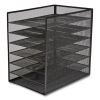 Front-Load Enclosed Wire Mesh Horizontal Document Organizer, 6 Sections, Letter-Size, 9.25 x 13.38 x 13.38, Matte Black4