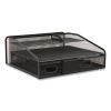 Six Compartment Wire Mesh Accessory Holder, 2 Drawers, 12.91 x 12.01 x 5.43, Black2