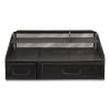 Six Compartment Wire Mesh Accessory Holder, 2 Drawers, 12.91 x 12.01 x 5.43, Black3