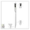 uniONE Gel Pen, Retractable, Medium 0.7 mm, Black Ink, White Barrel, Dozen6