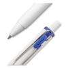 uniONE Gel Pen, Retractable, Medium 0.7 mm, Blue Ink, White Barrel, Dozen3