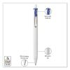 uniONE Gel Pen, Retractable, Medium 0.7 mm, Blue Ink, White Barrel, Dozen4