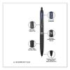 207 Plus+ Gel Pen, Retractable, Medium 0.7 mm, Blue Ink, Black Barrel, 4/Pack8