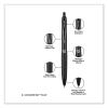 207 Plus+ Gel Pen, Retractable, Medium 0.7 mm, Black Ink, Black Barrel, 4/Pack8