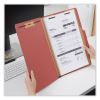 Six-Section Classification Folders, Heavy-Duty Pressboard Cover, 2 Dividers, 6 Fasteners, Legal Size, Brick Red, 20/Box4