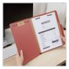 Six-Section Classification Folders, Heavy-Duty Pressboard Cover, 2 Dividers, 6 Fasteners, Letter Size, Brick Red, 20/Box3