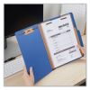 Six-Section Pressboard Classification Folders, 2.5" Expansion, 2 Dividers, 6 Fasteners, Letter Size, Blue, 10/Box4