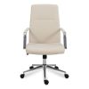 Leather Task Chair, Supports Up to 275 lb, 18.19" to 21.93" Seat Height, White Seat, White Back3