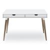 Scandinavian Writing Desk, 47.24" x 23.62" x 29.53", White/Beigewood4