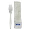 Three-Piece Utensil Set, Fork/Napkin/Salt Packet, White, 500/Carton2