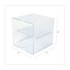 Stackable Cube Organizer, Divided, 2 Compartments, Plastic, 6 x 6 x 6, Clear3