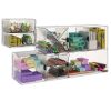 Stackable Cube Organizer, Divided, 2 Compartments, Plastic, 6 x 6 x 6, Clear4