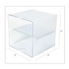 Stackable Cube Organizer, Divided, 2 Compartments, Plastic, 6 x 6 x 6, Clear5