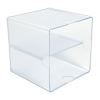 Stackable Cube Organizer, Divided, 2 Compartments, Plastic, 6 x 6 x 6, Clear7