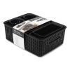 Plastic Weave Basket Bins, Assorted Sizes, Black, 10/Pack2