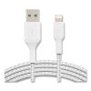 BOOST CHARGE Braided Lightning to USB-A ChargeSync Cable, 3.3 ft, White2