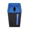 Sustain Decorative Refuse with Recycling Lid, 23 gal, Metal/Plastic, Black/Blue3