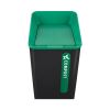 Sustain Decorative Refuse with Recycling Lid, 23 gal, Metal/Plastic, Black/Green3