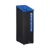Sustain Decorative Refuse with Recycling Lid, 15 gal, Metal/Plastic, Black/Blue2