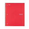 Wirebound Notebook, 1 Subject, Wide/Legal Rule, Red Cover, 10.5 x 8, 100 Sheets1