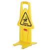 Stable Multi-Lingual Safety Sign, 13 x 13.25 x 26, Yellow2