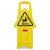 Stable Multi-Lingual Safety Sign, 13 x 13.25 x 26, Yellow4