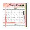 Yearly Laminated Wall Calendar, Autumn Leaves Watercolor Artwork, 36 x 24, White/Sand/Orange Sheets, 12-Month (Jan-Dec): 20233