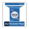 Flushable Wet Wipes, Zip Pack Refill, White, 5 x 7.25, 252/Pack2