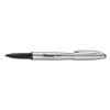 Stainless Steel Porous Point Pen, Stick, Fine 0.5 mm, Black Ink, Brushed Silver Barrel3