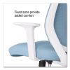 Essentials Mesh Back Fabric Task Chair with Arms, Supports Up to 275 lb, Seafoam Fabric Seat/Mesh Back, White Base3