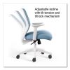 Essentials Mesh Back Fabric Task Chair with Arms, Supports Up to 275 lb, Seafoam Fabric Seat/Mesh Back, White Base4