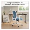 Essentials Mesh Back Fabric Task Chair with Arms, Supports Up to 275 lb, Seafoam Fabric Seat/Mesh Back, White Base5